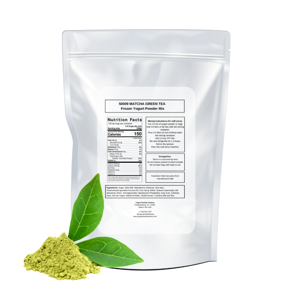 Matcha Green Tea Frozen Yogurt Powder Mix